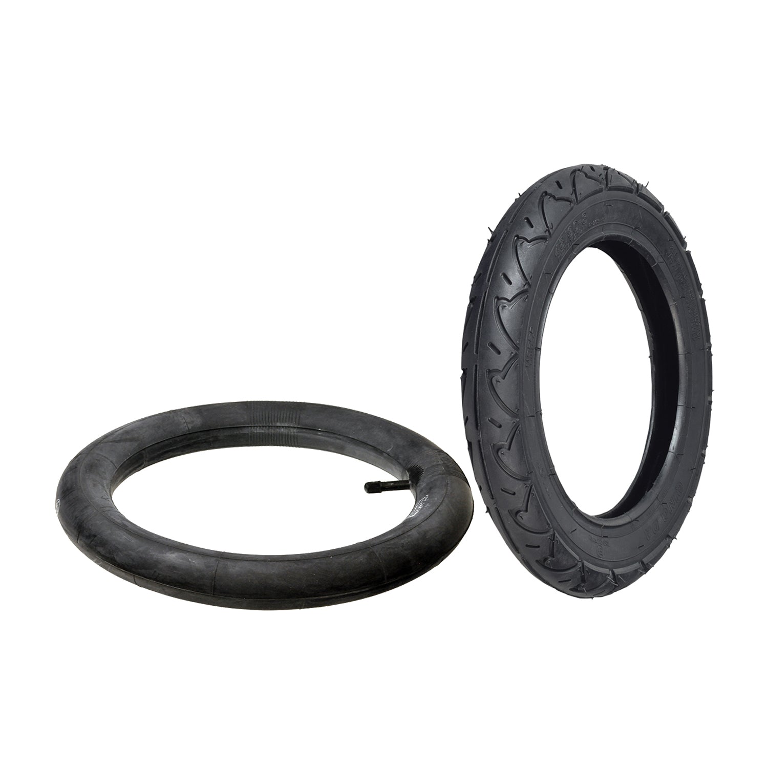 12-1/2 x 2-1/4 (57-203/62-203) Tire for Schwinn S350 electric scooter, featuring a street tread with radiating grooves for traction. Optional heavy-duty thorn-resistant inner tube available.