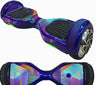 Decorative Decal Sticker Skins for 6.5 Self-Balancing Hoverboards, showcasing a blue hoverboard with a vibrant, colorful design, offering a fresh look and easy application for personalized style.