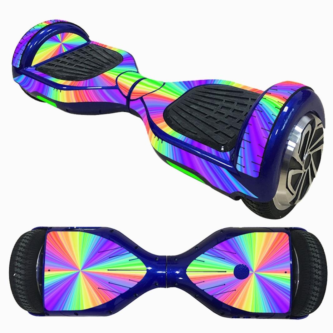 Decorative Decal Sticker Skins for 6.5 Self-Balancing Hoverboards shown applied to a two-wheeled hoverboard, offering a fresh look and easy application for personalizing your hoverboard.