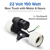 22 Volt 150 Watt Rear Motor, Truck, and Gearbox assembly for the RazorX Electric Skateboard