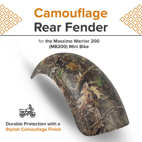 Camouflage Rear Fender for the Massimo Warrior 200 (MB200) Mini Bike