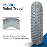 8"x2" (200x50) Foam-Filled Mobility Tire with C968G Rebel Knobby Tread