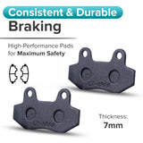 Disc Brake Pads with 40 mm Hole Spacing for 150cc - 250cc Scooters, ATVs, Dirt Bikes, & Go-Karts