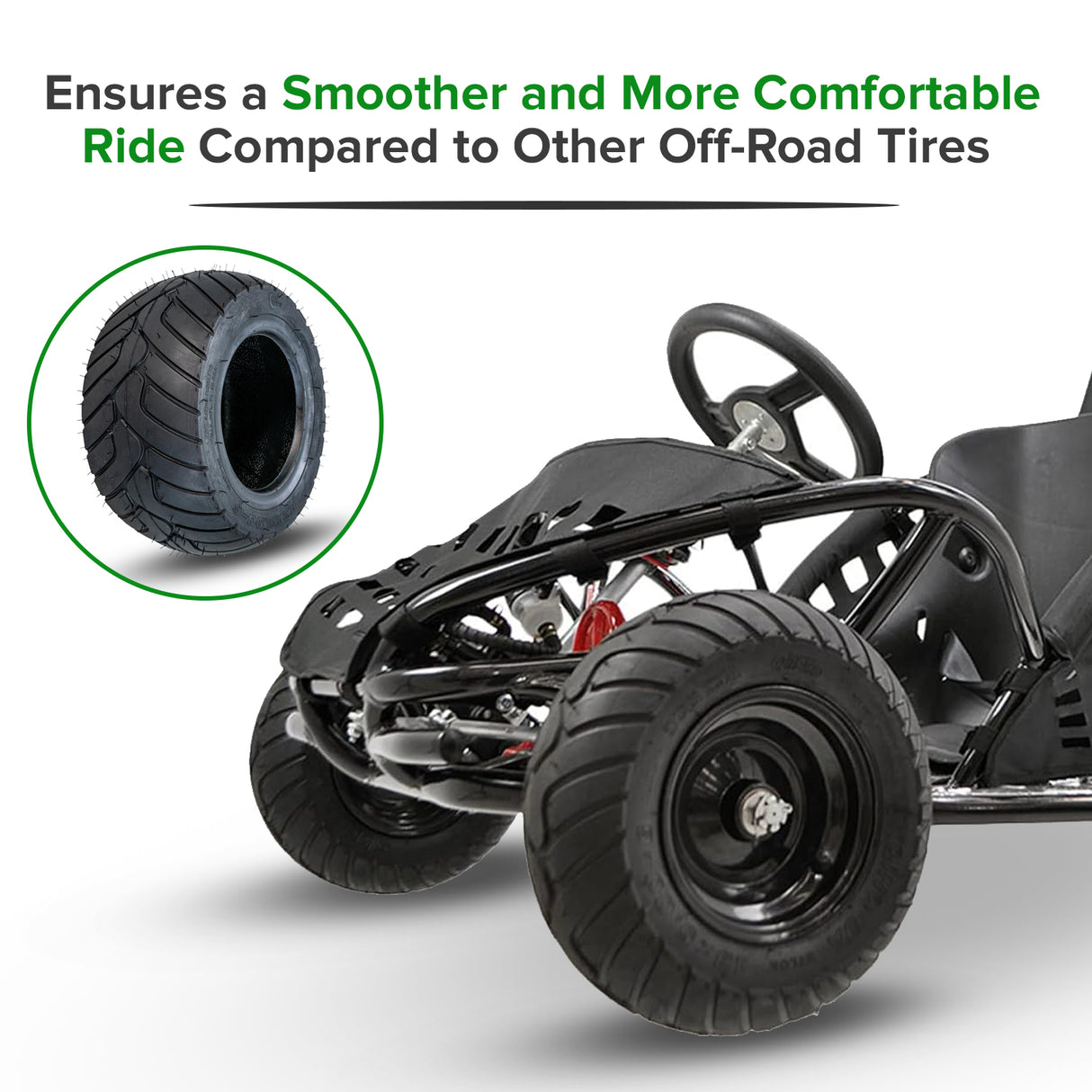 13x5.00-6 Tubeless Pneumatic Tire for the MotoTec Off Road 48V 1000W Go-Kart