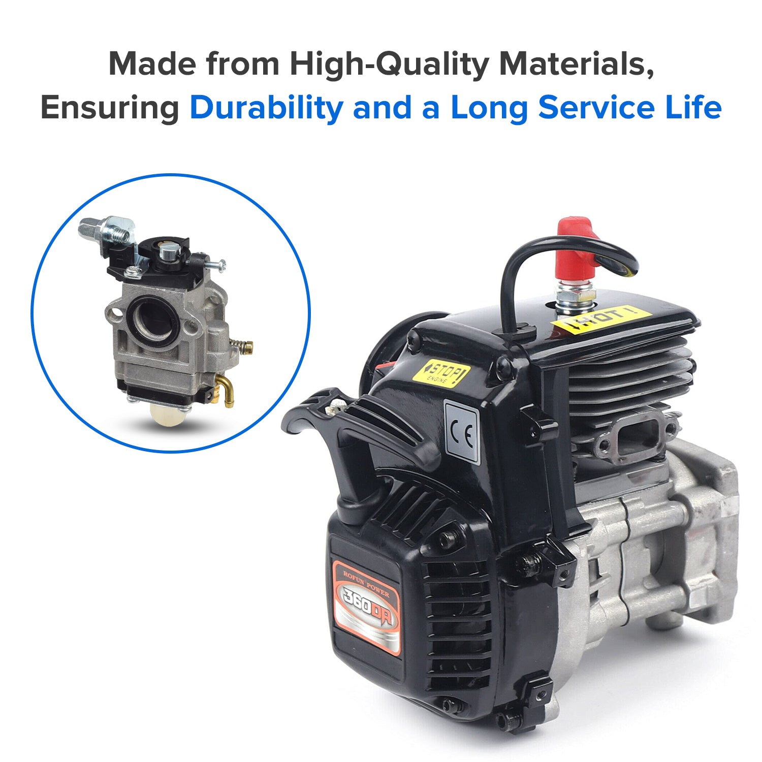 11 mm Carburetor for 33cc, 36cc, & 43cc Scooters, Mini Quads, & Pocket Bikes