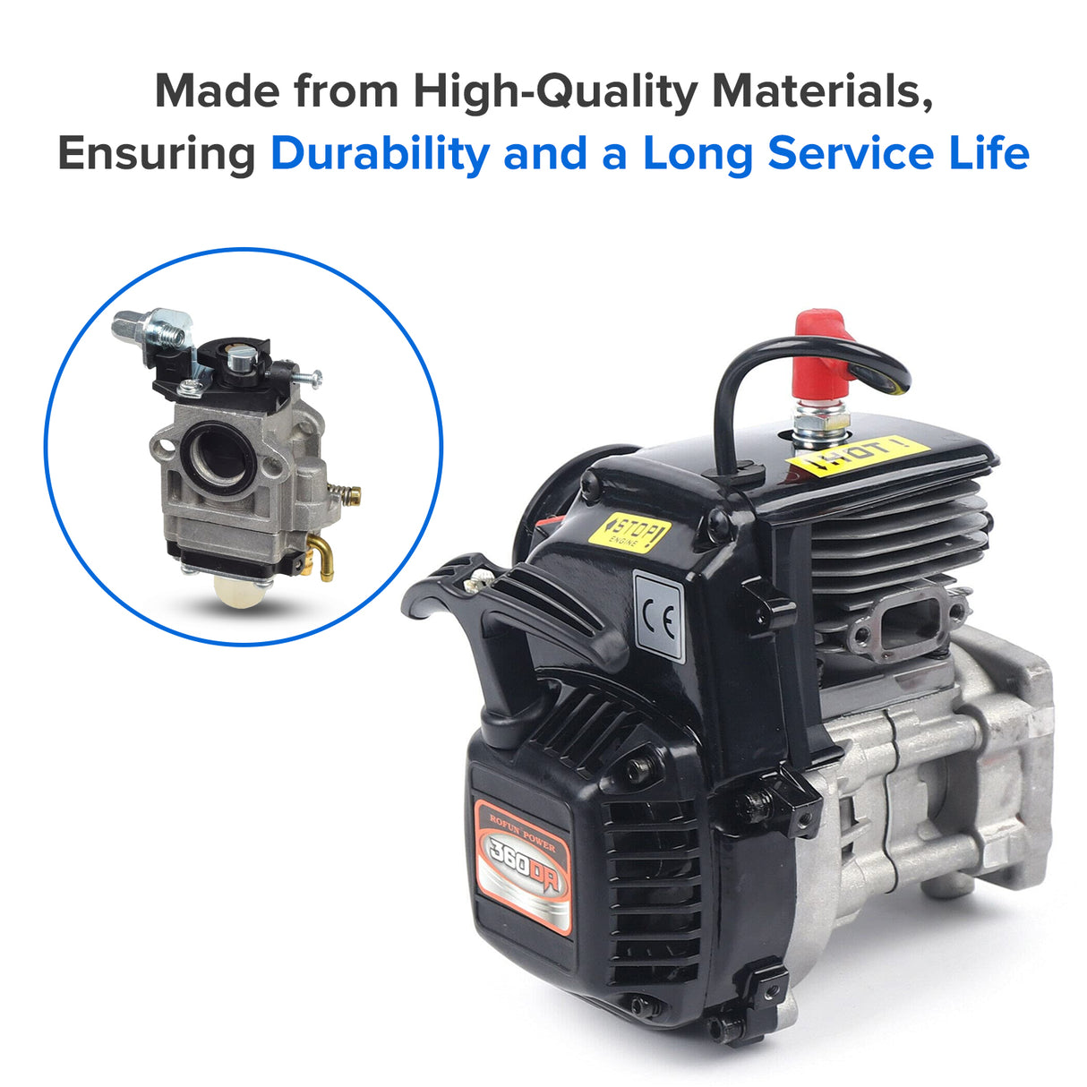 11 mm Carburetor for 33cc, 36cc, & 43cc Scooters, Mini Quads, & Pocket Bikes