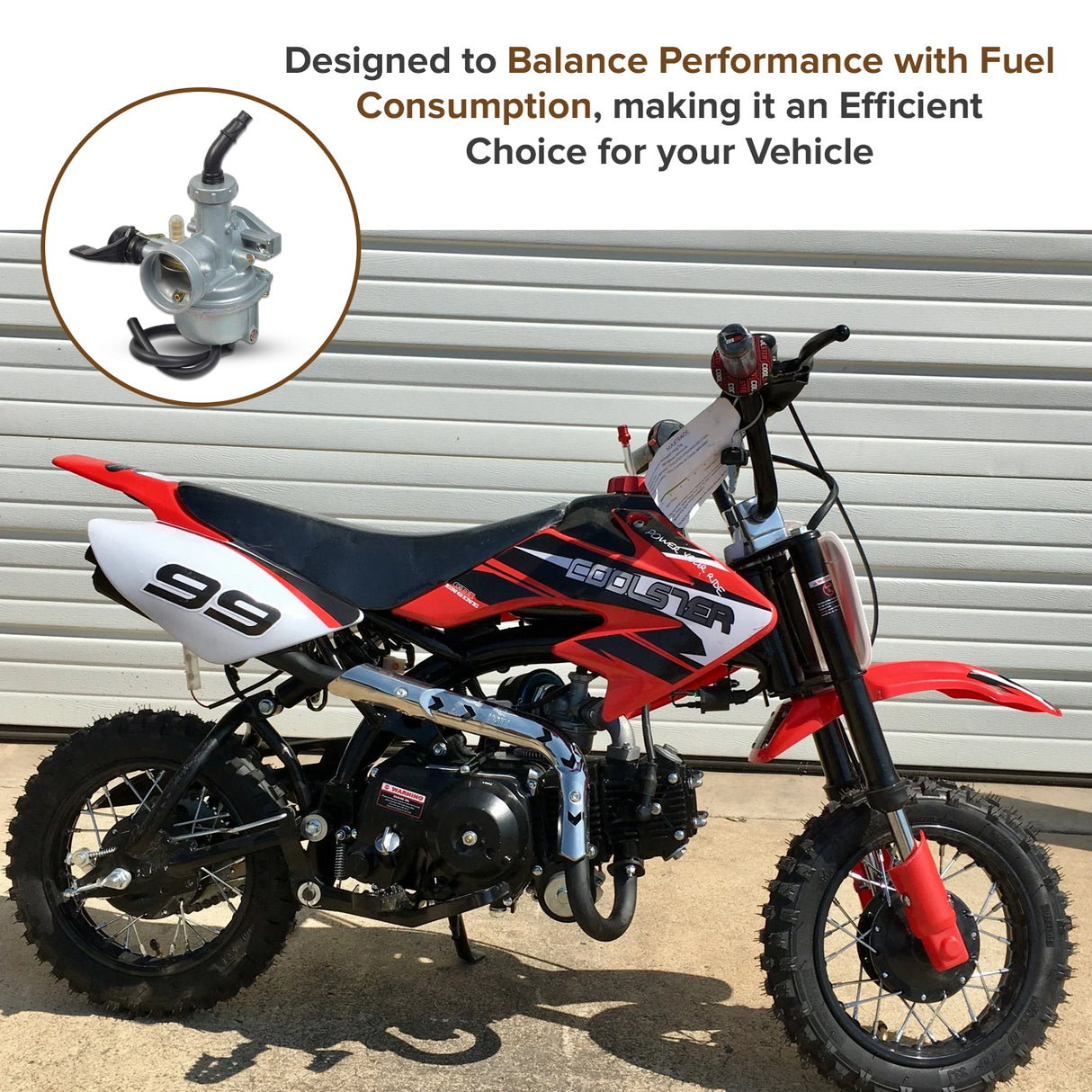 PZ22 Carburetor with 22 mm Intake & Left Side Hand Choke for 110cc & 125cc ATVs, & Dirt Bikes