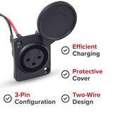 XLR Charging Socket with Cover and Wires