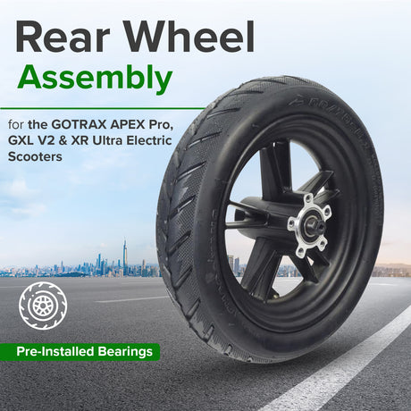 Rear Wheel Assembly for GOTRAX APEX Pro, GXL V2, & XR Ultra Electric Scooters