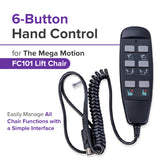 6-Button Hand Control for the Mega Motion FC101 Lift Chair (ELE122509)