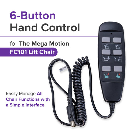 6-Button Hand Control for the Mega Motion FC101 Lift Chair (ELE122509)
