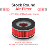 Stock OEM Round Air Filter for GY6 125cc & 150cc Scooter Engines
