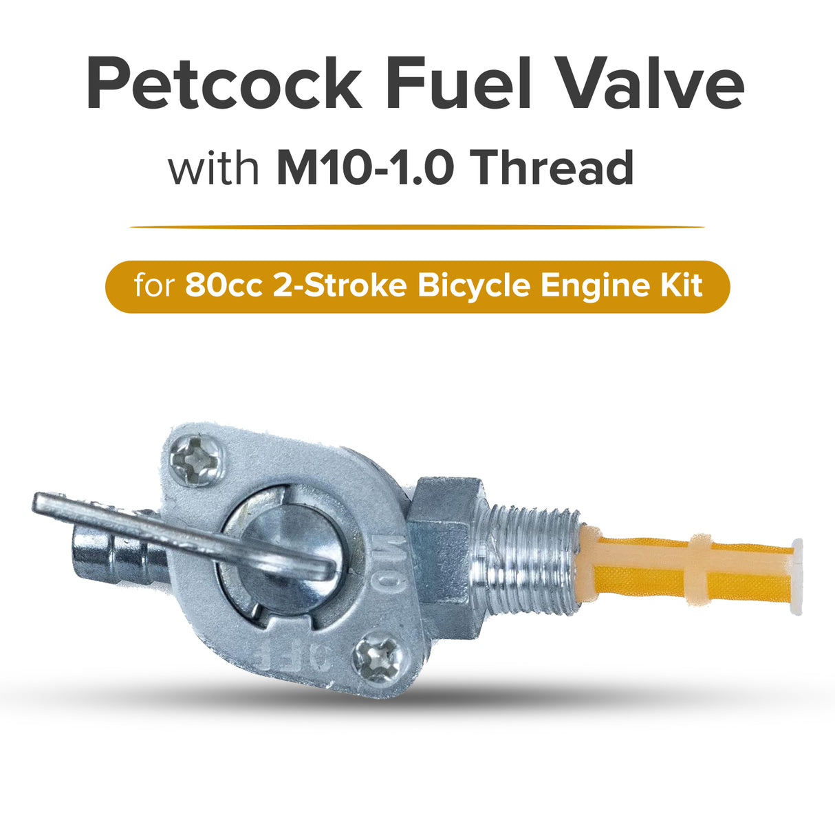 Petcock Fuel Valve with M10-1.0 Thread for 80cc 2-Stroke Bicycle Engine Kit