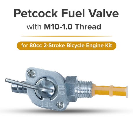 Petcock Fuel Valve with M10-1.0 Thread for 80cc 2-Stroke Bicycle Engine Kit