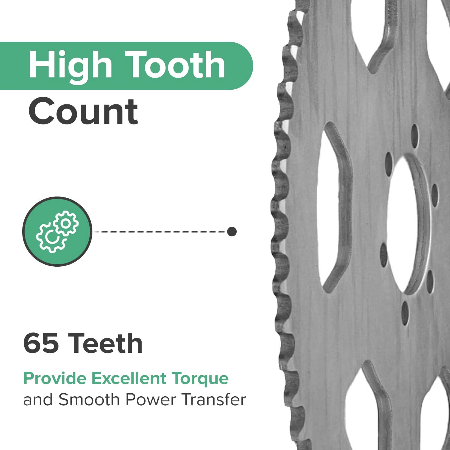 65T #35 Chain Sprocket with 1-1/2" Bore for Go-Karts, Mini Bikes, & ATVs