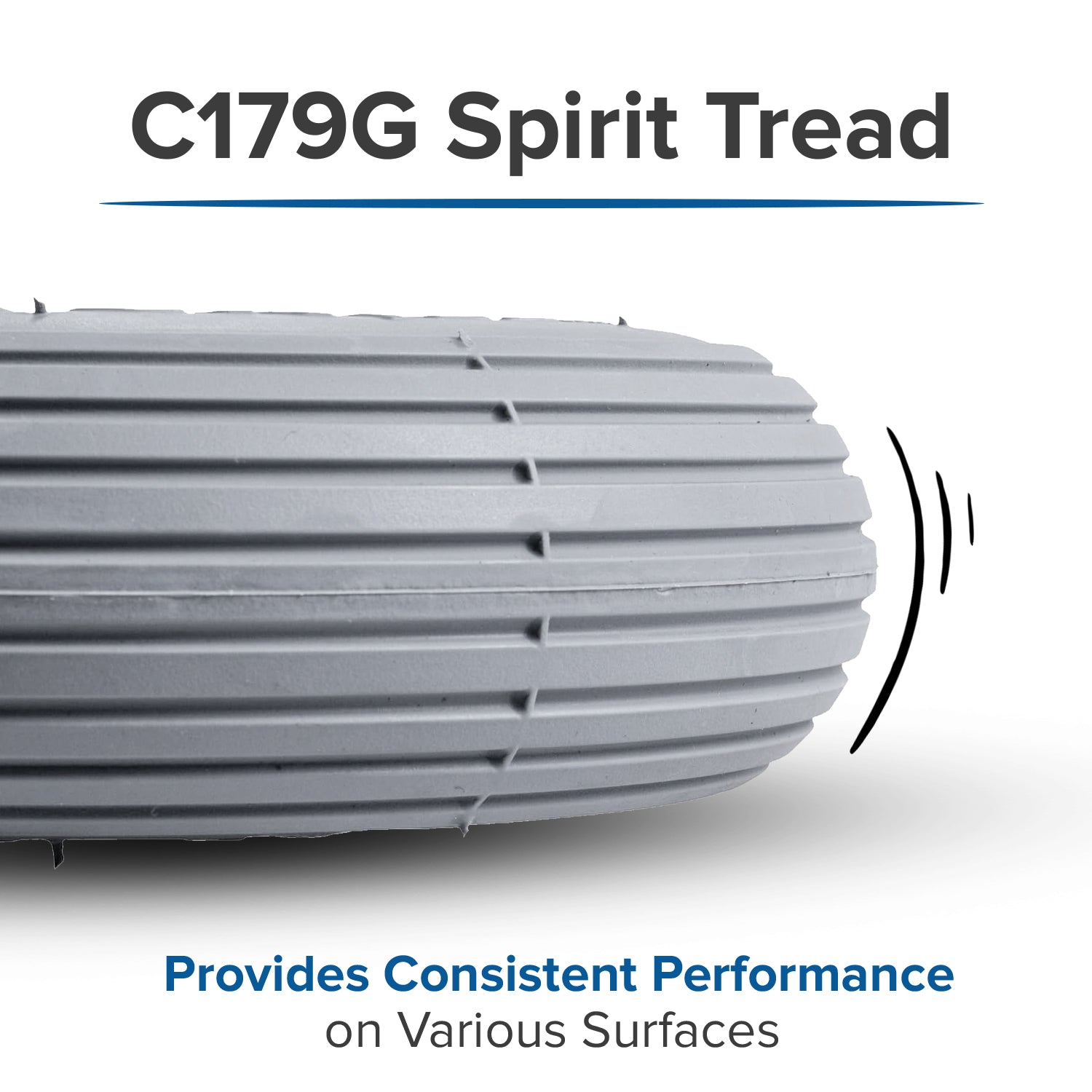 8"x2" (200x50) Foam-Filled Mobility Tire with C179G Spirit Ribbed Tread