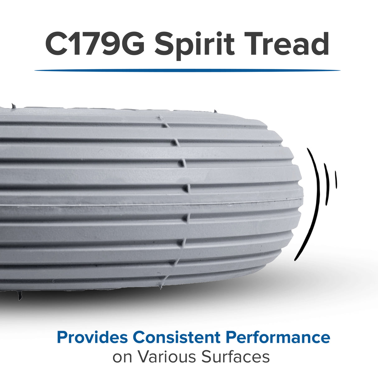 8"x2" (200x50) Foam-Filled Mobility Tire with C179G Spirit Ribbed Tread