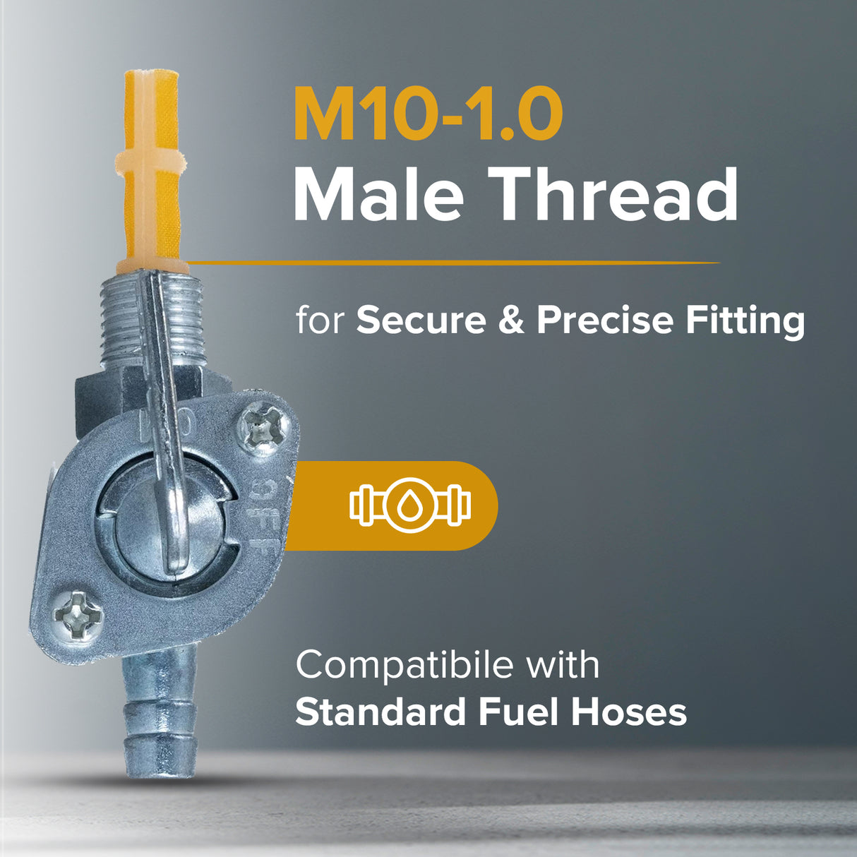 Petcock Fuel Valve with M10-1.0 Thread for 80cc 2-Stroke Bicycle Engine Kit