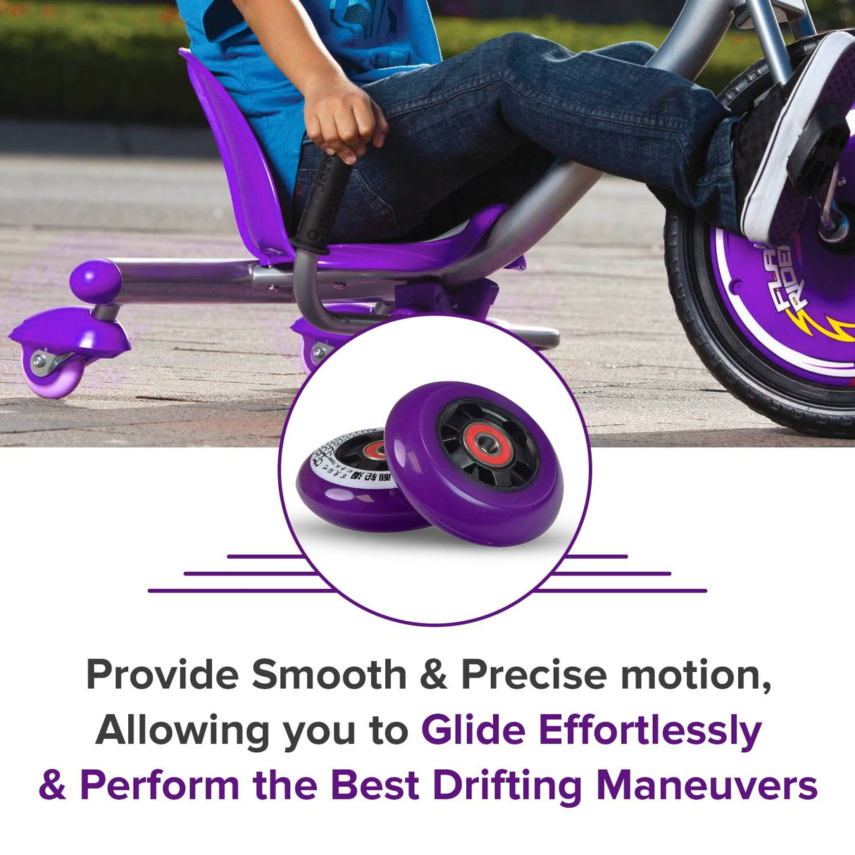 76 mm x 24 mm Caster Wheels for the Razor Crazy Cart (V1-6) & Crazy Cart XL (V1-2) (Set of 2)