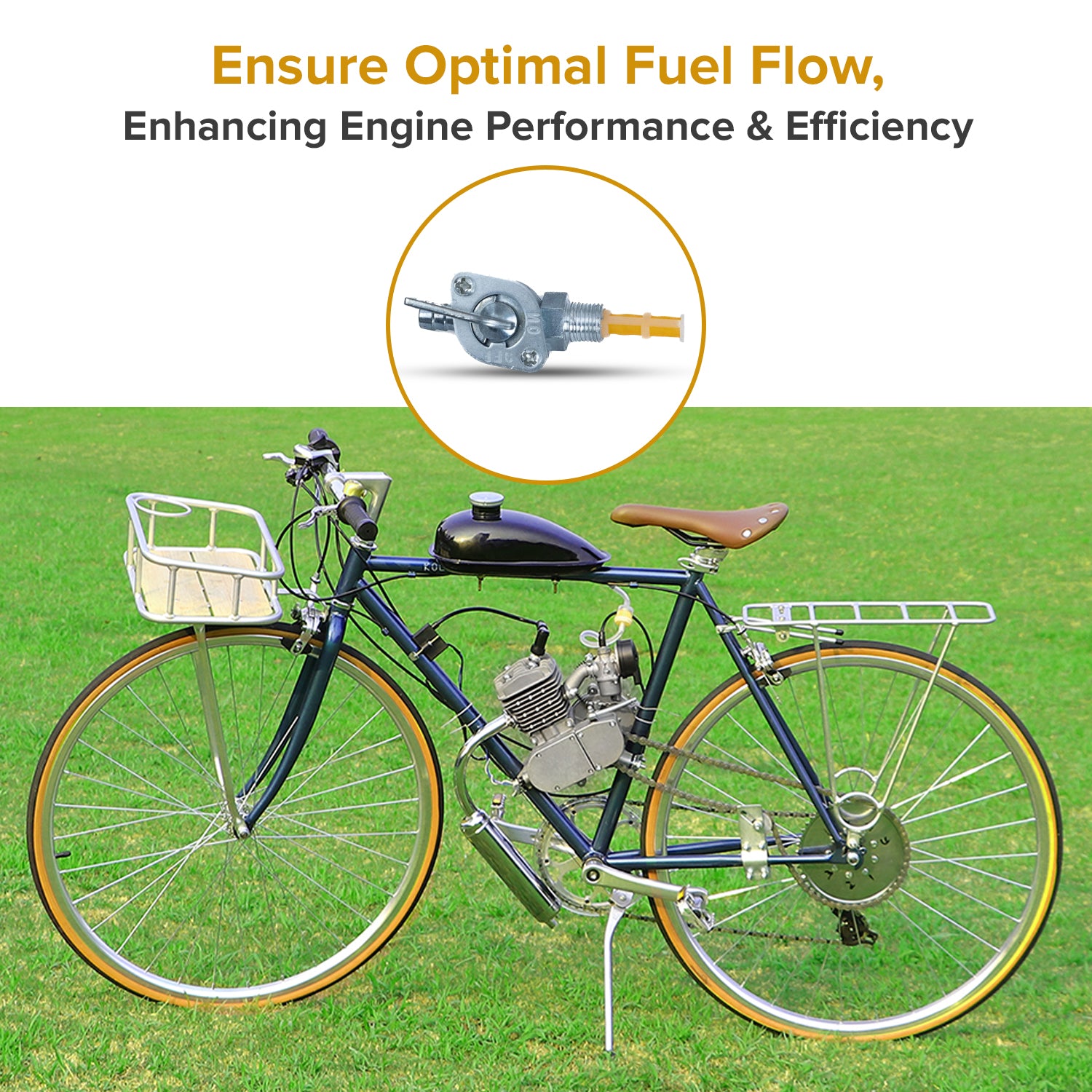 Petcock Fuel Valve with M10-1.0 Thread for 80cc 2-Stroke Bicycle Engine Kit