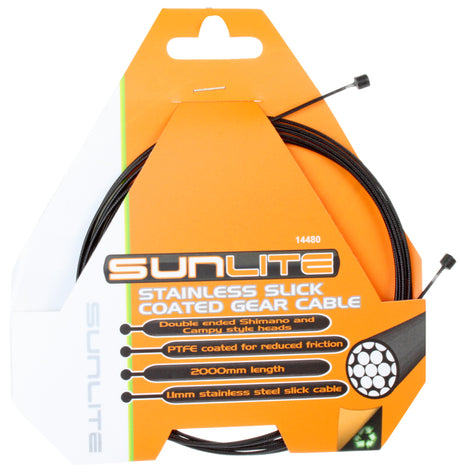 1.1x2000 Gear Cable in a clear plastic package, ideal for bikes and scooters, from Sunlite, available at Monster Scooter Parts.