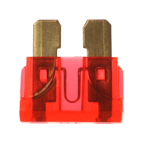 10 Amp ATO Blade Fuse: a small, rectangular fuse with metallic prongs, essential for electric and gas scooters.