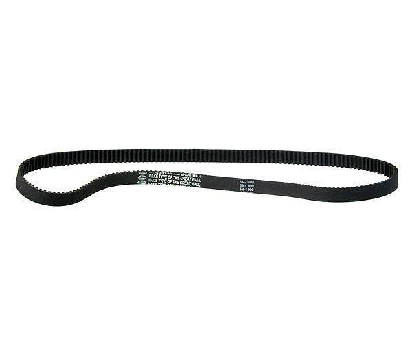 1000-5M/15 Drive Belt for electric scooters, featuring a black belt with white text, measuring 1000mm in length and 15mm in width, with a 5mm pitch.