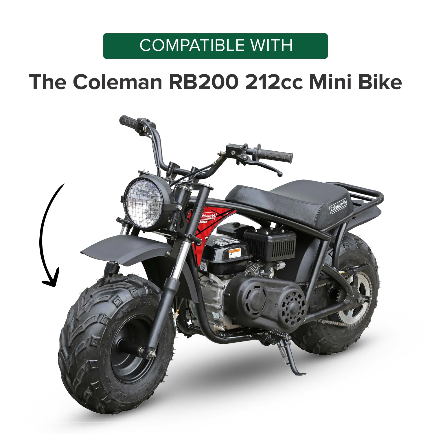 Rear Wheel Assembly with Tire for the Coleman RB200 212cc Mini Bike