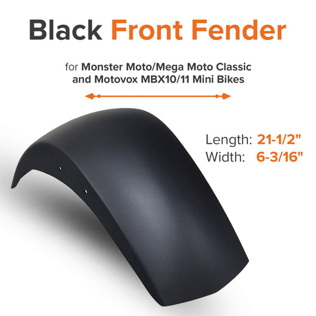 Black Front Fender for the Coleman RB100 105cc Mini Bike