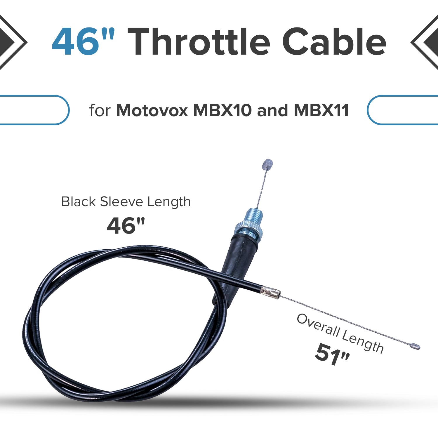 Throttle Cable for Motovox MBX10 and MBX11 Mini Bikes
