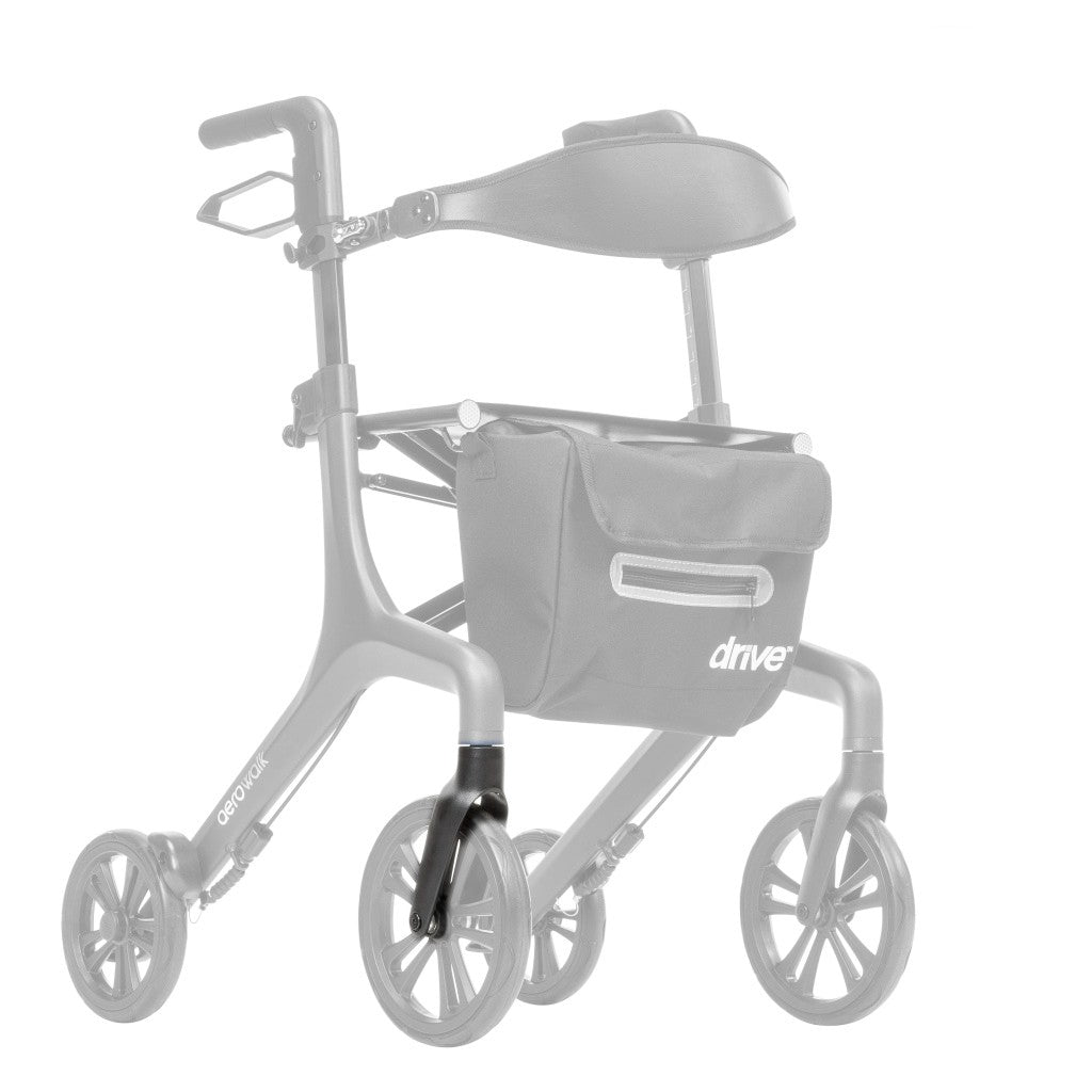 10277-03 / 10277-04 front fork assembly with bearings shown in color on the Drive Medical AeroWalk Ultra-Lite Rollator (10277), rest of the rollator greyed out