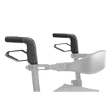 10277-21 / 10277-20 handlebar assembly with brake (tall model) (left and right) shown in color on the Drive Medical AeroWalk Ultra-Lite Rollator (10277), rest of the rollator greyed out