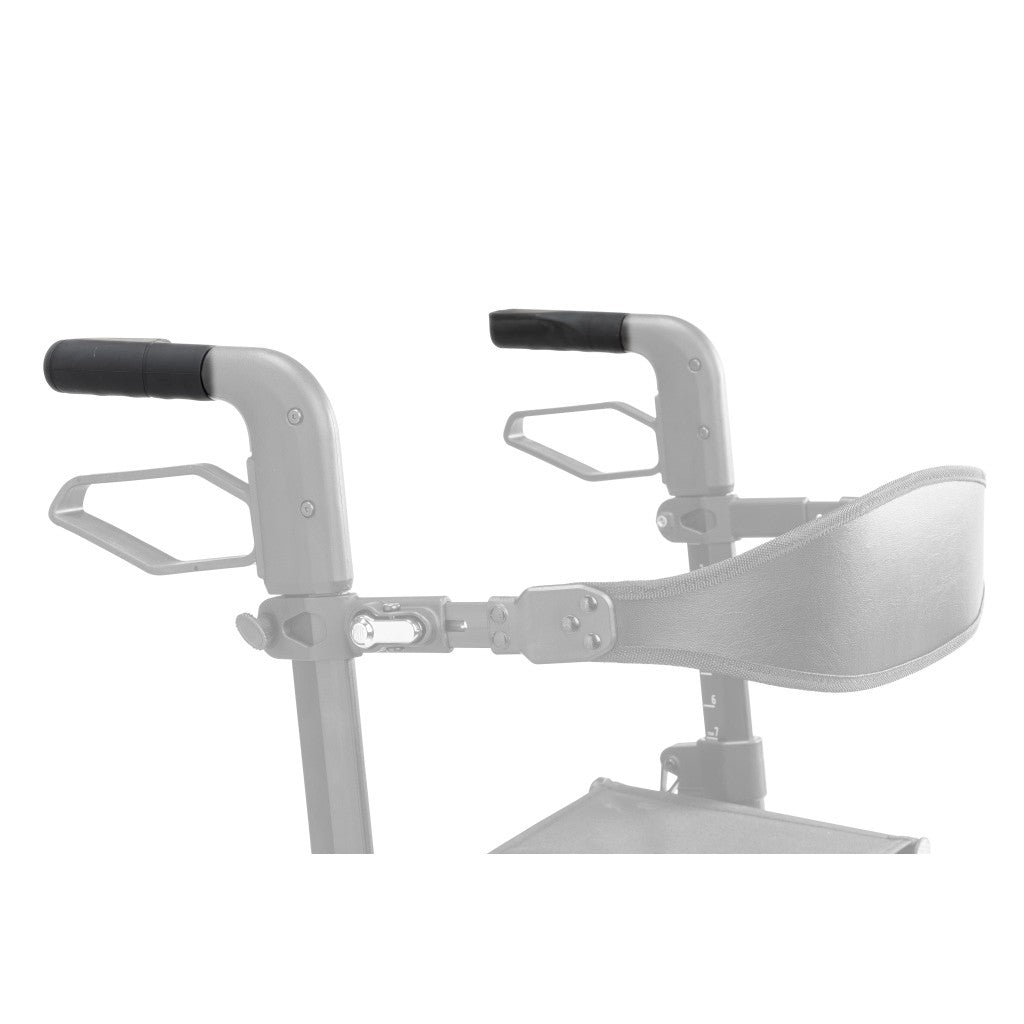 10277-23 / 10277-22 hand grip (left and right) shown in color on the Drive Medical AeroWalk Ultra-Lite Rollator (10277), rest of the rollator greyed out