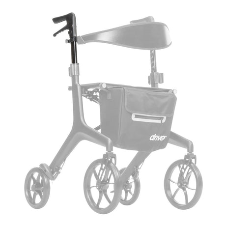 10278-08 right handlebar assembly shown in color on the Drive Medical AeroCarbon Ultra-Lite Rollator (10278), rest of the rollator greyed out