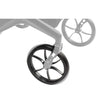 10278-14 front caster wheel shown in color on the Drive Medical AeroCarbon Ultra-Lite Rollator (10278), rest of the rollator greyed out