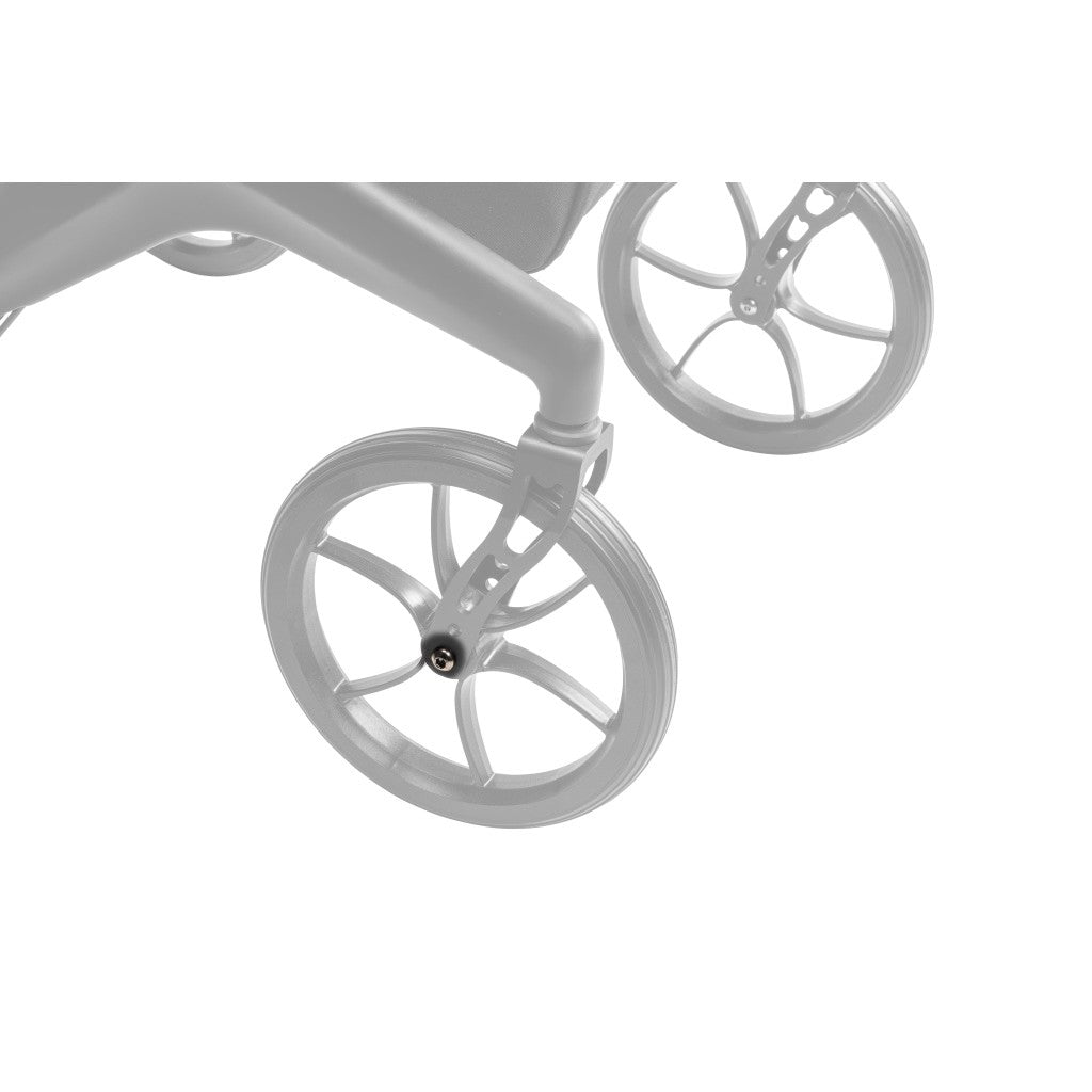 10278-15 caster axle assembly shown in color on the Drive Medical AeroCarbon Ultra-Lite Rollator (10278), rest of the rollator greyed out