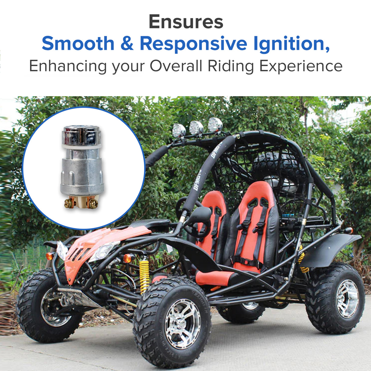 Ignition Switch with Keys for 110cc, 150cc, 200cc, & 250cc Go-Karts