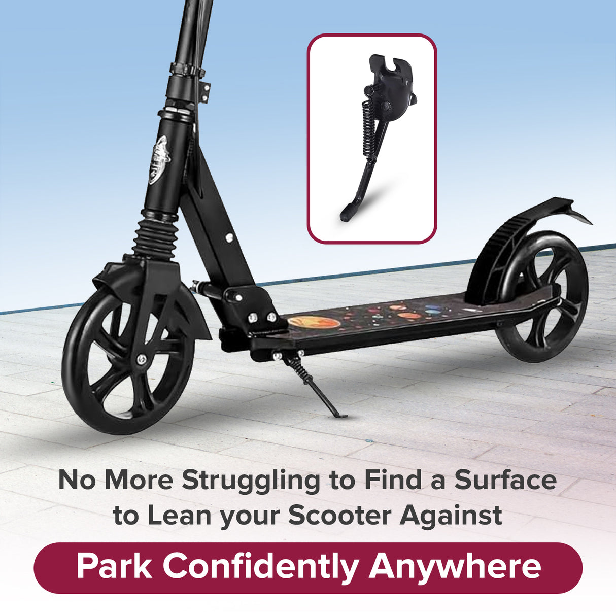 Kickstand for Currie Electric Scooters with 12-1/2" Tires