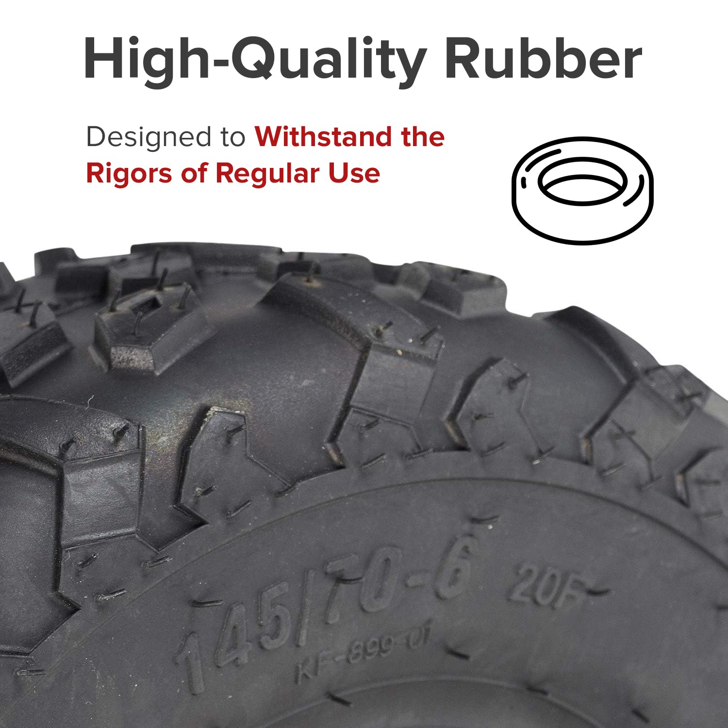 145/70-6 Tire for the Oryxearth 105cc 4-Stroke Mini Bike