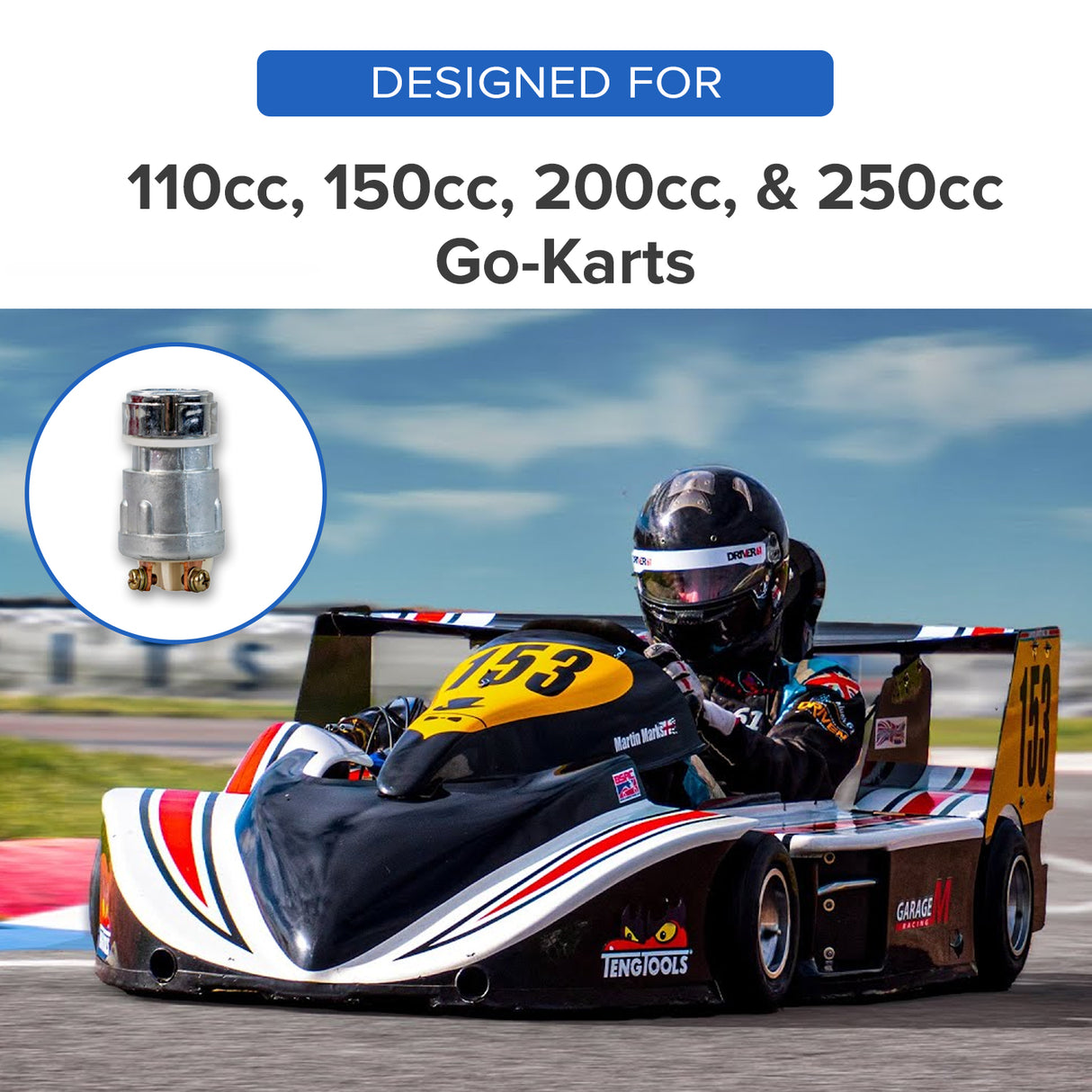 Ignition Switch with Keys for 110cc, 150cc, 200cc, & 250cc Go-Karts