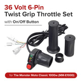 36 Volt 6-Pin Twist Grip Throttle with On/Off Button for the Monster Moto Classic 1000w (MM-E1000)