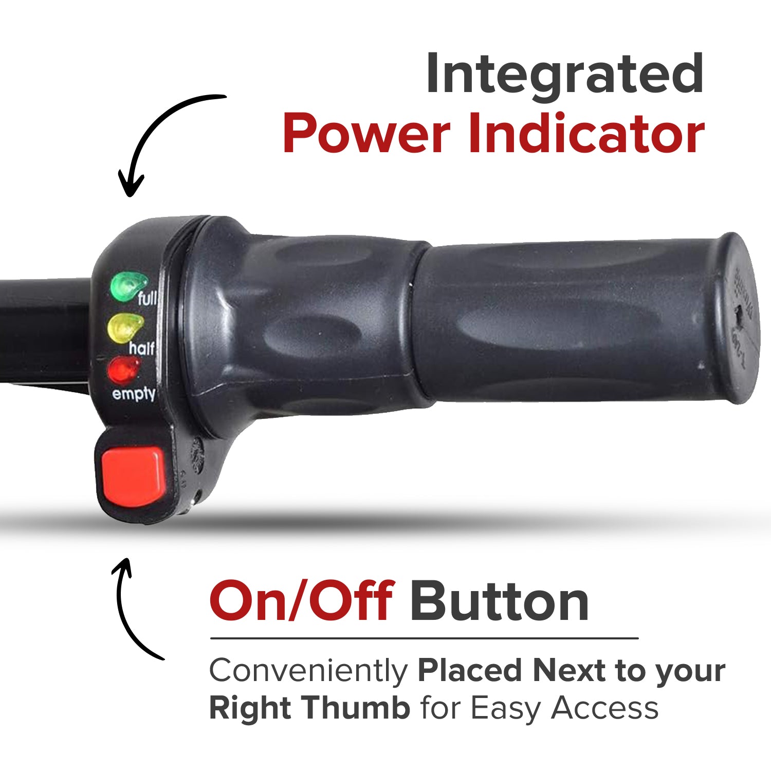 36 Volt 6-Pin Twist Grip Throttle with On/Off Button for the Monster Moto Classic 1000w (MM-E1000)