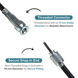 40" Speedometer Cable with Metal Snap-In End for Scooters & Go-Karts