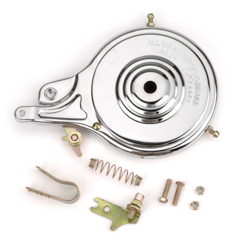 108 mm Minimoto Maxii Rear Band Brake Assembly, featuring a close-up of a metal drum with screws and bolts, showcasing its intricate design and components for the mini pocket bike.