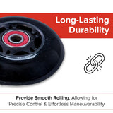 76 mm x 24 mm Caster Wheels for the Razor Crazy Cart (V1-6) & Crazy Cart XL (V1-2) (Set of 2)