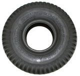 10x3 (3.00-4, 260x85) Black Pneumatic Mobility Tire with Powertrax C248 Tread, displaying a durable black tire with a central hole, ideal for mobility scooters and power chairs.