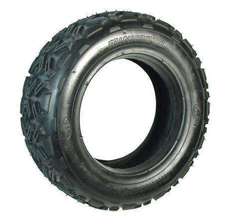 10x4-6 Tire and Tube Set for the Minimoto ATV and Jeep Dune Buggy, featuring a black tire with a metal rim and central hole, ideal for ATV and Dune Buggy use.