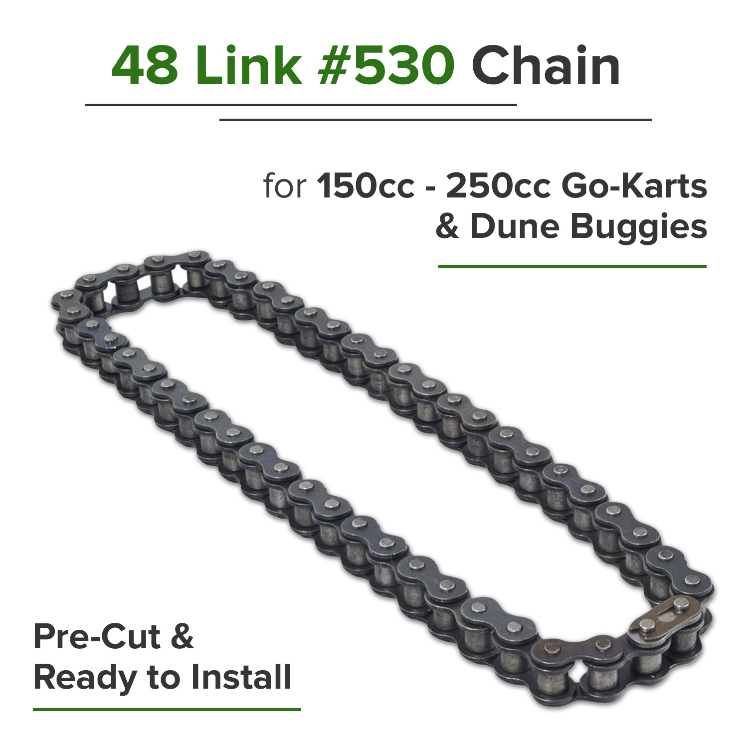 48 Link #530 Chain for 150cc - 250cc Go-Karts & Dune Buggies