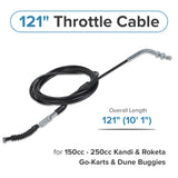 121" Throttle Cable for 150cc - 250cc Kandi & Roketa Go-Karts & Dune Buggies