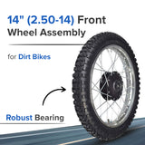 14" (2.50-14) Front Wheel Assembly for Dirt Bikes